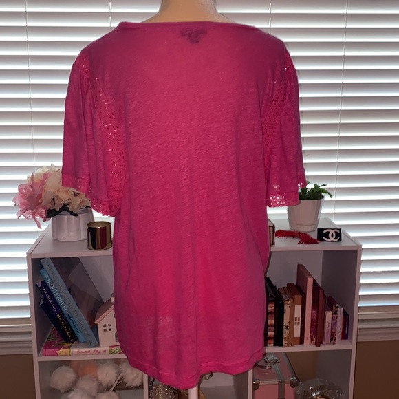 J Crew flutter sleeve linen t-shirt - Picture 3 of 4